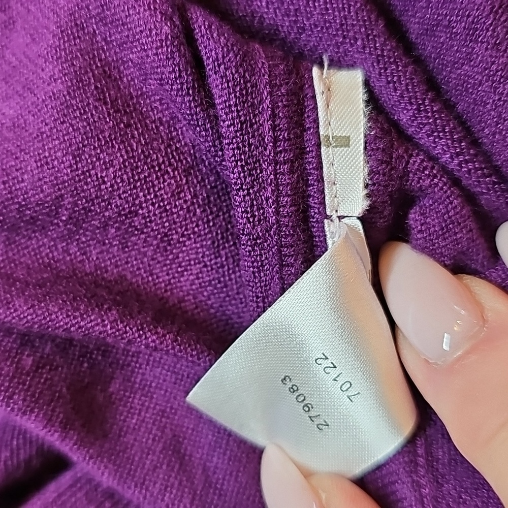 LOFT VIOLET PURPLE BOLERO STYLE OPEN FRONT LIGHTWEIGHT CARDIGAN SWEATER - Picture 14 of 14